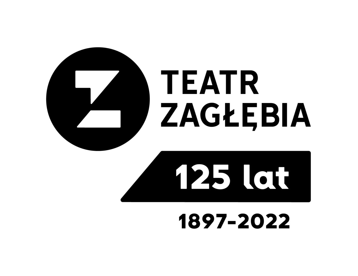 Jubileuszowe logo Teatru Zagłębia. Sto dwadzieścia pięć lat. 1897 - 2022.