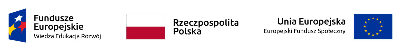 Logotypy Funduszy Europejskich, flaga Rzeczypospolitej Polskiej oraz flaga Unii Europejskiej